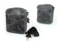 Skórzana torba męska na ramię B-939/CRE Szara