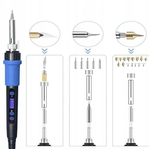 Lutownica Precyzyjna 100W Zestaw Lutowniczy LCD Odsysacz do Cyny 13 na Arena.pl
