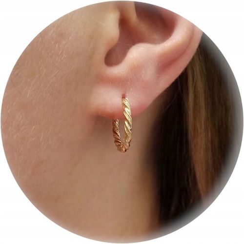 Złote kolczyki codzienne kółka skręcane dla kobiety pozłacane na prezent na Arena.pl