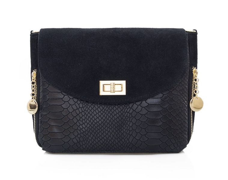 VERA PELLE torebka damska zamszowa listonoszka z paskiem V290 pomarańczowa zdjęcie 4