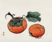 Plakat 50x40cm Persimmons, Kōno Bairei Japoński Vintage do Salonu
