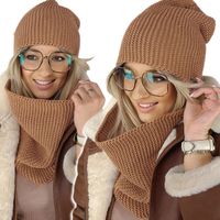 zimowy KOMPLET damski CZAPKA + KOMIN szal CIEPŁY polski MODNY SPLOT kolory