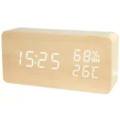 Elektroniczny budzik zegar termometr higrometr USB