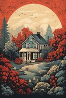 Plakat 67,5x100cm Idylla Rustykalna