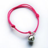 Fit Kolekcja - Bransoletka ze sznurka kettlebell neon pink