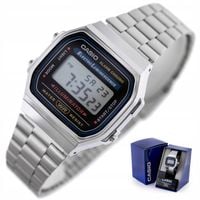 ZEGAREK MĘSKI CASIO RETRO VINTAGE A168WA stoper alarm datownik +BOX