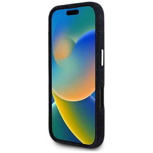 Etui Guess Denim Triangle Logo MagSafe do iPhone 16 czarny na Arena.pl