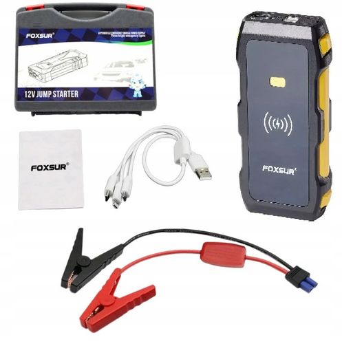 Mocny Jump Starter BOOSTER Rozruch PowerBank Ładowarka QI 39800 mAh 1200 A na Arena.pl