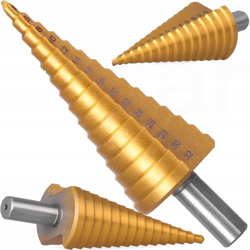 WIERTŁO STOŻKOWE Stopniowe Choinkowe TYTAN 4-32 mm na Arena.pl