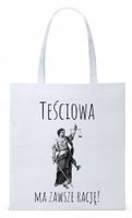 Dla Teściowej Mamy Prezent Torba Eco Biała Shopper Z Nadrukiem Ze Zdjęciem
