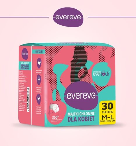 MAJTKI CHŁONNE MENSTRUACYJNE DLA KOBIET EVEREVE 30 SZT. ROZ: M-L na Arena.pl