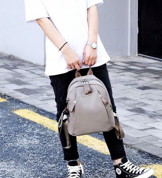 Wodoodporny Plecak elegancki miejski na ramię boho T42_Szary zdjęcie 9