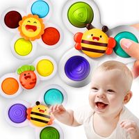 3X Fidget spinner z przyssawką ZABAWKA DO KĄPIELI sensoryczna GRZECHOTKA