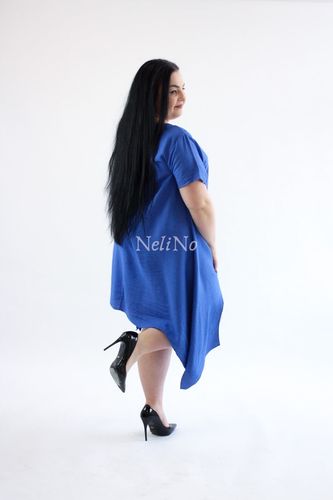 Asymetryczna sukienka z krótkim rękawem Mell Granatowa UNI na Arena.pl