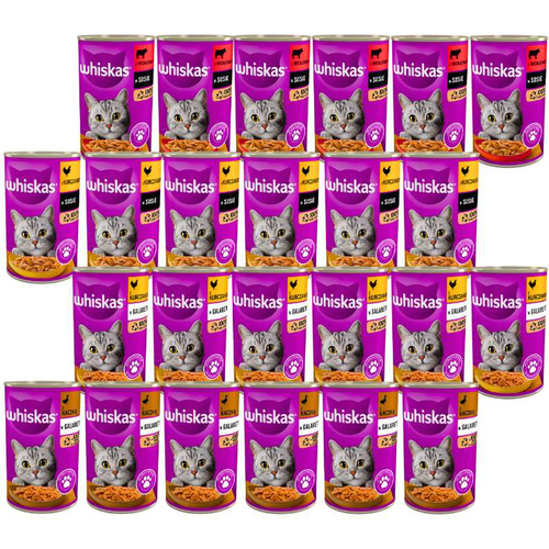 Whiskas Mix Smaków Mokra Karma Dla Kota Adult 24x400g Puszki 9,6kg na Arena.pl