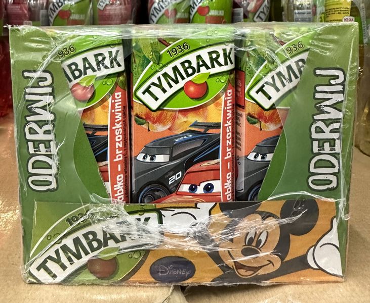 Tymbark sok jabłko-brzoskwinia 200ml - karton zdjęcie 1