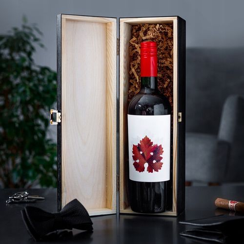 PODZIĘKOWANIE DLA ŚWIADKA PREZENT DLA ŚWIADKA DREWNIANA SKRZYNKA NA WINO na Arena.pl