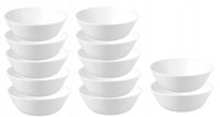 ZESTAW MISECZEK OFTAST 15 cm komplet 12 szt białe szkło hartowane