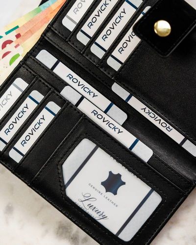 klasyczny portfel damski ze skóry ekologicznej - rovicky na Arena.pl