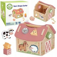 SORTER KLOCKI MONTESSORI KSZTAŁTY KOLORY ZWIERZĘTA FARMA EDUKACYJNA WOOPIE
