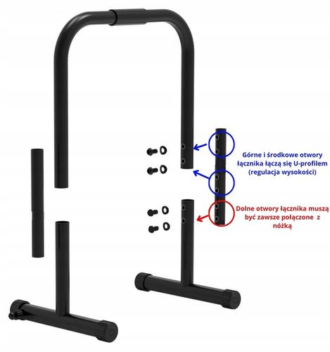 Poręcze do dipów ćwiczeń pompek, dipy treningowe WYSOKIE 90cm STABILNE na Arena.pl