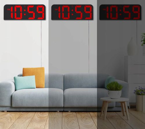 ZEGAR ŚCIENNY BUDZIK Z PILOTEM CYFROWY ZEGAREK Z ALARM TERMOMETR DUŻE CYFRY na Arena.pl