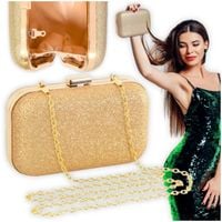 Złota torebka wieczorowa wizytowa brokatowa