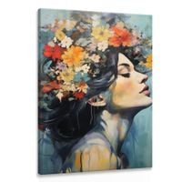 Obraz Do Salonu PORTRET Kobiety Pastelowe Kwiaty Akwarele 30cm x 40cm