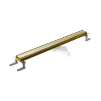 Stilio odpływ liniowy 90 cm z kołnierzem ruszt dekoracyjny, złoty połysk