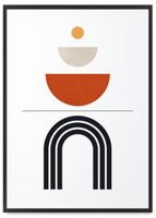 Plakat geometria boho styl 30x40 cm w czarnej ramie