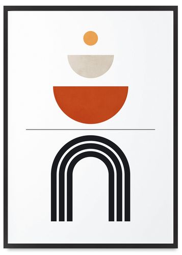 Plakat geometria boho styl 50x70 cm w czarnej ramie na Arena.pl