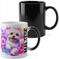 KUBEK MAGICZNY 330ML DRUK - PIES PSY PIESEK RASA MALTAŃCZYK