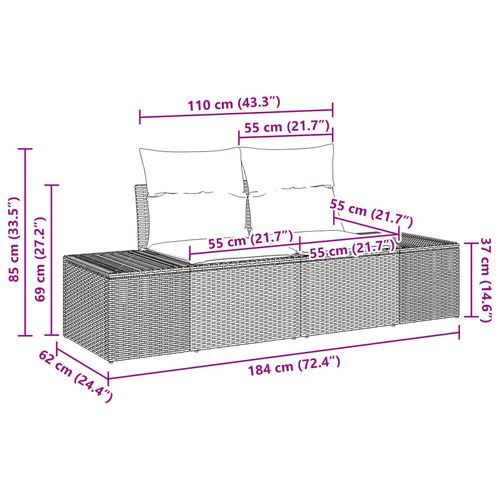 Zestaw Sof Ogrodowych 9 Elementów z Poduszkami Beżowy Polirattan na Arena.pl