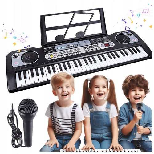KEYBOARD ORGANY PIANINO 61KLAWISZY DLA DZIECI DO NAUKI TRYB LEKCJI MIKROFON na Arena.pl