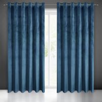 Zasłona gotowa na przelotkach MELANIE 215x250 Eurofirany granatowy