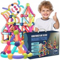 KLOCKI EDUKACYJNE STICKS PATYCZKI DUŻE XXL 120 el MAGNETYCZNE KONSTRUKCYJNE