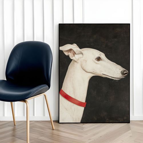 Plakat obraz biały pies 40x50 cm na Arena.pl