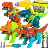 KLOCKI KONSTRUKCYJNE DINOZAURY DO SKRĘCANIA + WKRĘTARKA ŚRUBOKRĘT ZESTAW