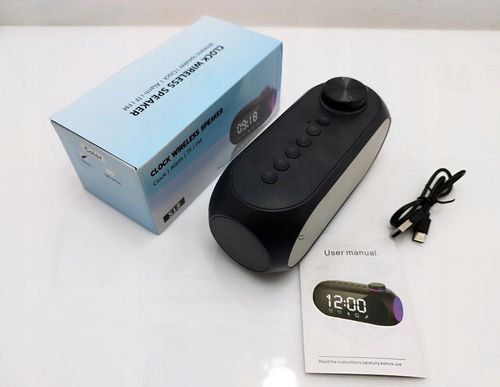 GŁOŚNIK BEZPRZEWODOWY BLUETOOTH BUDZIK ZEGAR LED RADIO FM MP3 OŚWIETLENIE na Arena.pl