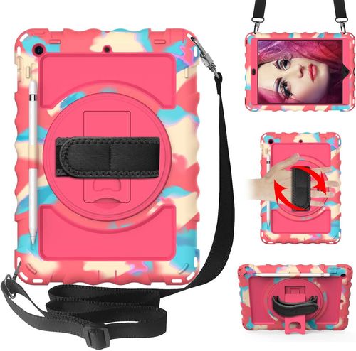 Etui do iPad 6/5/Pro 9.7" z Podstawką i Paskiem na Ramię Różowe na Arena.pl