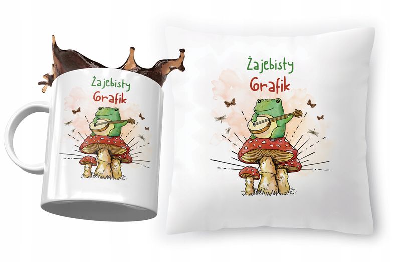 Zestaw Dla Grafika Poduszka + Kubek Na Prezent Z Nadrukiem Ze Zdjęciem zdjęcie 1