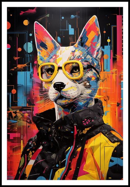 Plakat 68x101cm Kot w Miejskim Stylu zdjęcie 3