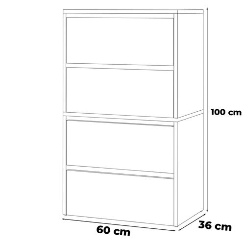 Szafka Na Buty Półka Stojak Regał Loft Na Obuwie Do Przedpokoju 60cm Szary na Arena.pl