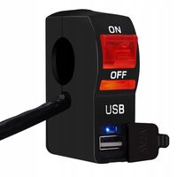 PRZEŁĄCZNIK WŁĄCZNIK WYŁĄCZNIK NA KIEROWNICĘ MOTOCYKL ŁADOWARKA LED USB 2A
