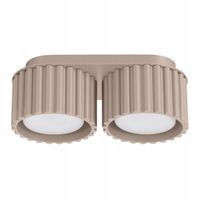 Lampa sufitowa taupe owalna 21 cm ryflowane spoty 2xGX53 10W AURA Sollux