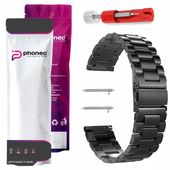 BRANSOLETA STALOWA PASEK DO ZEGARKA SMARTWATCHA 22MM CZARNA + SKRACACZ