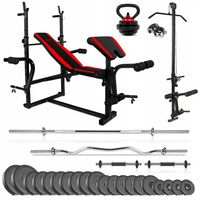 SIŁOWNIA SAPPHIRE 123kg ZESTAW kulturystyczny ŁAWKA gryfy OBCIĄŻENIA