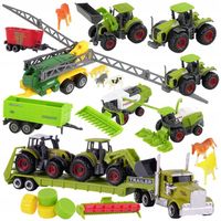 Ciągnik Traktor MASZYNY ROLNICZE Kombajn Duży Zestaw Farmera Rolnika 23 el.