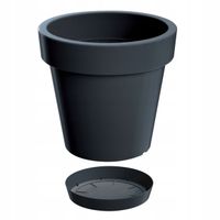 Doniczka okrągła Lofly DLOF160 z podstawką | Antracyt, Wymiary 15.80x14.4 cm, Prosperplast