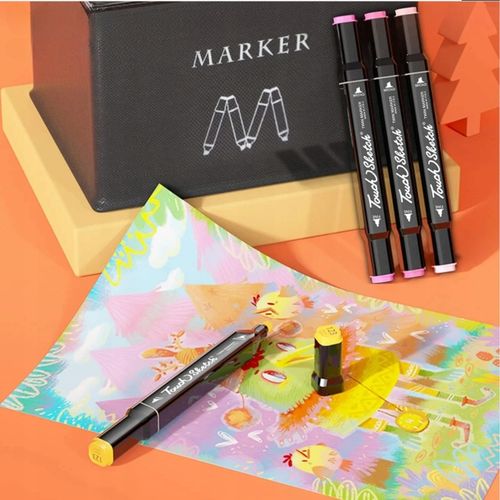 MARKERY ALKOHOLOWE 80 SZTUK PISAKI DWUSTRONNE MAZAKI FLAMASTRY + ETUI TORBA na Arena.pl